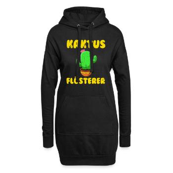 Kaktus Flüsterer Kakteen Sukkulenten Mädchen - Hoodie-Kleid - Schwarz - Vorne