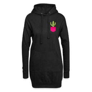 Kaktusliebhaber Sukkulenten Botanik Garten - Hoodie-Kleid - Schwarz - Vorne