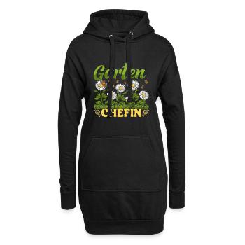 Garten Chefin Gänseblümchen Gärtnerin Blumenliebe - Hoodie-Kleid - Schwarz - Vorne