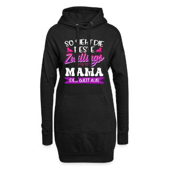 Zwilllinge So sieht die beste Zwillingsmama aus - Hoodie-Kleid - Schwarz - Vorne
