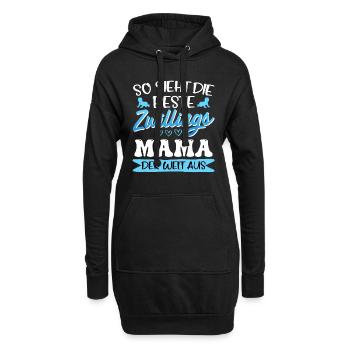 Zwilllinge So sieht die beste Zwillingsmama aus - Hoodie-Kleid - Schwarz - Vorne