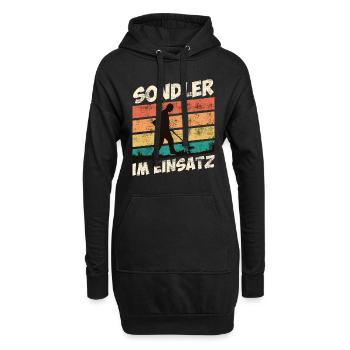 Sondler im Einsatz Kronkorkenjäger Metallsucher - Hoodie-Kleid - Schwarz - Vorne