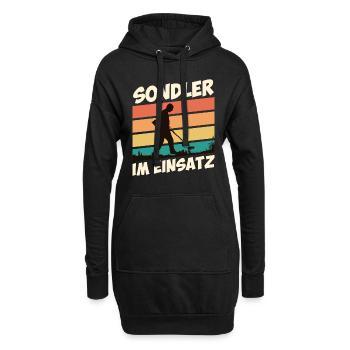 Sondler im Einsatz Kronkorkenjäger Metallsucher - Hoodie-Kleid - Schwarz - Vorne