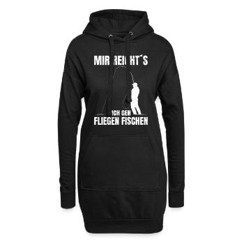 Mir reicht´s Ich geh Fliegenfischen Fisch jagen - Hoodie-Kleid - Schwarz - Vorne