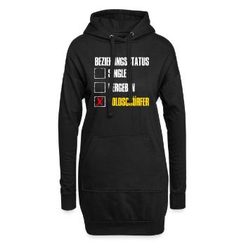 Beziehungsstatus Single Vergeben Goldschürfer - Hoodie-Kleid - Schwarz - Vorne