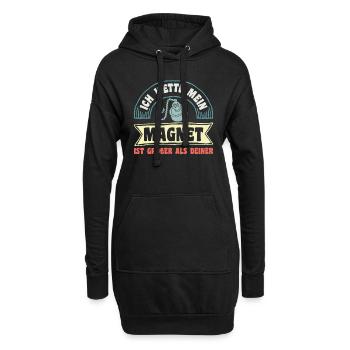 Magnetfischen Ich wette mein Magnet ist größer - Hoodie-Kleid - Schwarz - Vorne