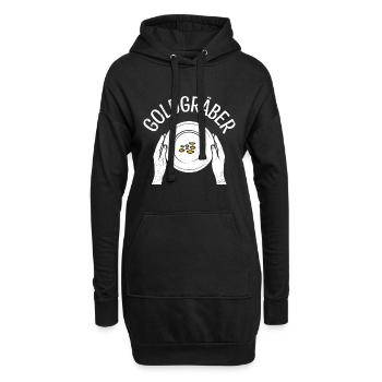Goldgräber Gold Digger Goldrausch Goldjäger - Hoodie-Kleid - Schwarz - Vorne