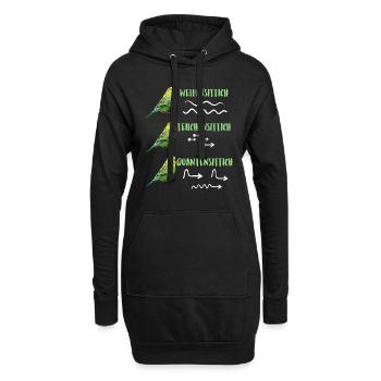 Wellensittich Teilchensittich Quantensittich - Hoodie-Kleid - Schwarz - Vorne