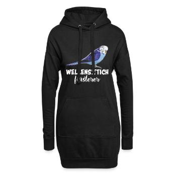 Vogelfreund Wellensittich Flüsterer Sittiche - Hoodie-Kleid - Schwarz - Vorne