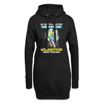 Wellensittiche haben Personal Vogelbesitz - Hoodie-Kleid - Schwarz - Vorne