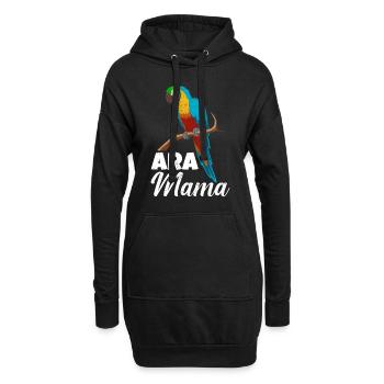 Ara Mama Papagei Fan Vogelliebhaber Macaw - Hoodie-Kleid - Schwarz - Vorne
