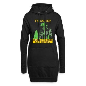 Geocache Geocacher GPS Schatzsuche Geocaching - Hoodie-Kleid - Schwarz - Vorne