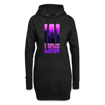 Bergsteiger lustig Peeing outside Naturburschen - Hoodie-Kleid - Schwarz - Vorne
