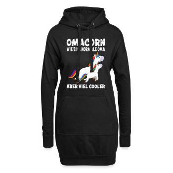 Omacorn Einhorn cool Großmütter Unicorn Grandma - Hoodie-Kleid - Schwarz - Vorne