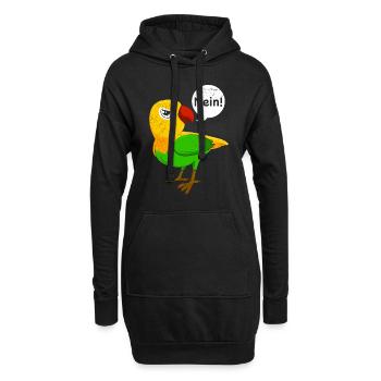 Liebesvögel Nein! sturre Vögel Lovebirds Papageien - Hoodie-Kleid - Schwarz - Vorne