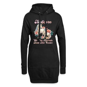 Tanticorn Tanten Muttertag Einhorn Fan Aunt - Hoodie-Kleid - Schwarz - Vorne