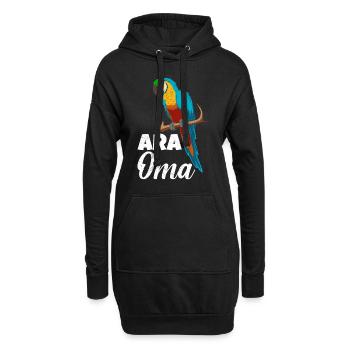 Ara Oma Macaw Grandma Vogelliebhaber Frauen - Hoodie-Kleid - Schwarz - Vorne