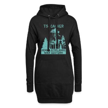 Geocache Geocacher GPS Schatzsuche Geocaching - Hoodie-Kleid - Schwarz - Vorne