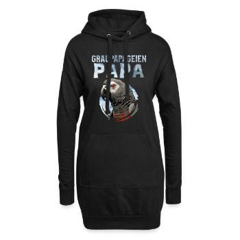 Graupapagei Papa Vogelliebhaber Papagei Fan Männer - Hoodie-Kleid - Schwarz - Vorne