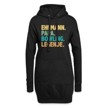 Ehemann Papa Bowling Legende Bowling Shirt - Hoodie-Kleid - Schwarz - Vorne