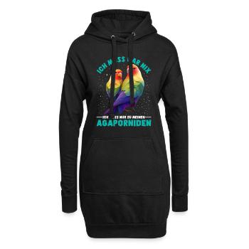 Liebesvögel Muss gar nix Nur zu meinen Agaporniden - Hoodie-Kleid - Schwarz - Vorne