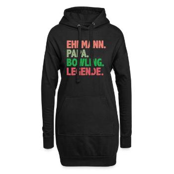 Ehemann Papa Bowling Legende Bowling Shirt - Hoodie-Kleid - Schwarz - Vorne