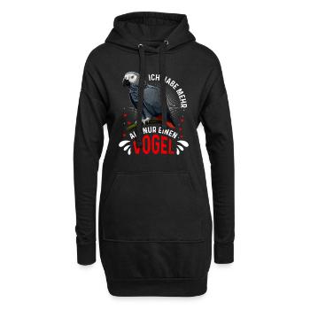 Grau Papagei Bei mir piept´s African Grey - Hoodie-Kleid - Schwarz - Vorne
