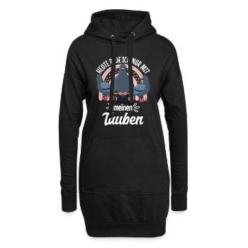 Taubenhalter Heute rede ich nur mit meinen Tauben - Hoodie-Kleid - Schwarz - Vorne