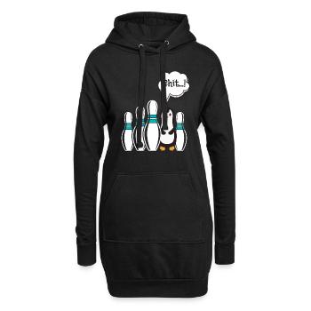 Bowling Lustig Pinguin Shit...! Bowlingbahn - Hoodie-Kleid - Schwarz - Vorne