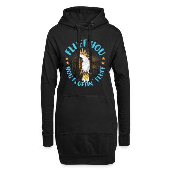 Kakadu Vogel Fluff you you Fluffin´ Fluff Kakadus - Hoodie-Kleid - Schwarz - Vorne