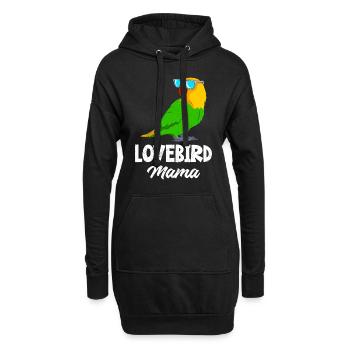 Lovebird Mama Liebesvögel Papagei Halter Frauen - Hoodie-Kleid - Schwarz - Vorne