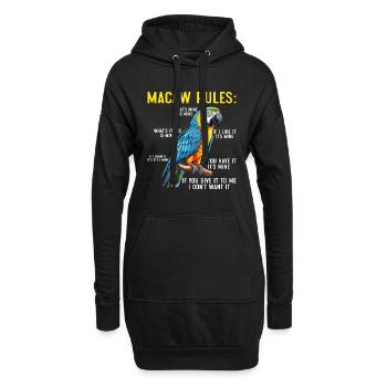 Macaw Regeln Ara Papagei Halter Vogelfreund - Hoodie-Kleid - Schwarz - Vorne