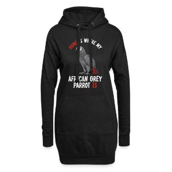 La maison est l’endroit où mon perroquet gris est amoureux des oiseaux - Sweat-shirt à capuche long Femme - noir - Devant