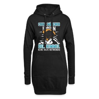 Coole Mädchen kommen in den Himmel Paragliding - Hoodie-Kleid - Schwarz - Vorne