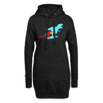 Ara Papageien Dinosaurier Papagei Vogelliebhaber - Hoodie-Kleid - Schwarz - Vorne