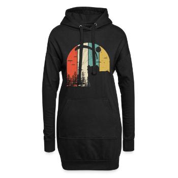 Gleitschirmflieger Bergsport Paragliding - Hoodie-Kleid - Schwarz - Vorne