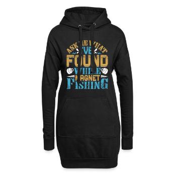 Magnetangler Ask me what I found Magnet fishing - Hoodie-Kleid - Schwarz - Vorne