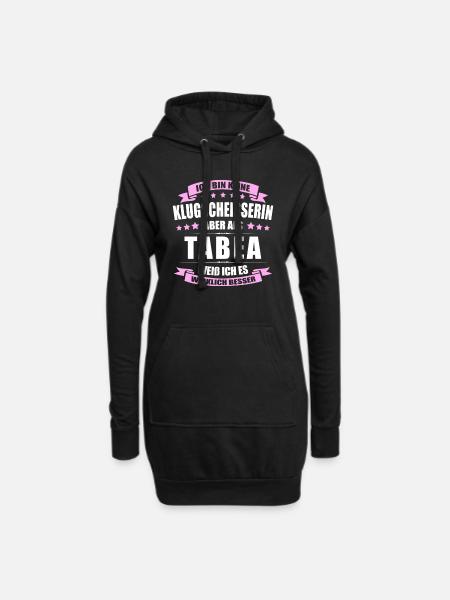 Name Tabea Vorname Klugscheisserin Namenstag - Hoodie-Kleid - Schwarz