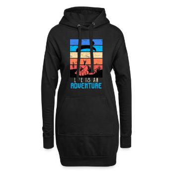 Parapentes La vie est une aventure - Sweat-shirt à capuche long Femme - noir - Devant