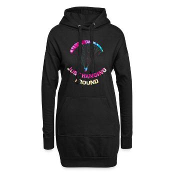 Gleitschirmflieger Ich Hänge hier nur Ab - Hoodie-Kleid - Schwarz - Vorne