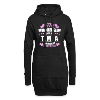 Name Timea Vorname Klugscheisserin Namenstag - Hoodie-Kleid - Schwarz - Vorne