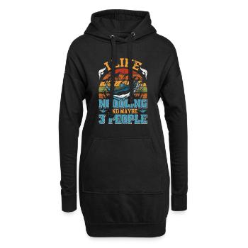Nouilles à tête plate J’aime les nouilles et peut-être 3 personnes - Sweat-shirt à capuche long Femme - noir - Devant