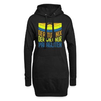Paraglider Der tut Nix der will nur Paragliten - Hoodie-Kleid - Schwarz - Vorne