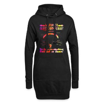 Paragleiter Warum ich Gleitschirm fliege - Hoodie-Kleid - Schwarz - Vorne