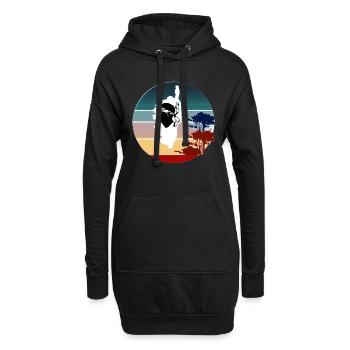 Corsica Insel mit Bäumen Landkarte Korsika Pirat - Hoodie-Kleid - Schwarz - Vorne