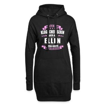 Name Ellen Vorname Klugscheisserin Namenstag - Hoodie-Kleid - Schwarz - Vorne