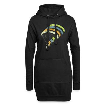 Chemise de pilote de parapente de parapente - Sweat-shirt à capuche long Femme - noir - Devant