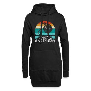 Magnetfischer Schatzjäger Magnetangler - Hoodie-Kleid - Schwarz - Vorne