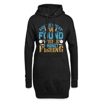 Magnetangler Ask me what I found Magnet fishing - Hoodie-Kleid - Schwarz - Vorne