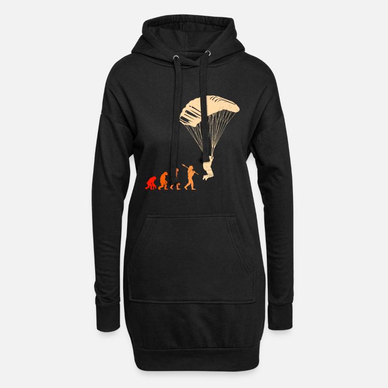 Parapente Evolution Gleitschirmfliegen - Sweat-shirt à capuche long Femme - noir